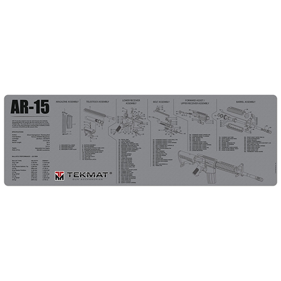 TEKMAT GUN CLEANING MAT AR15 GREY - Hunting Accessories